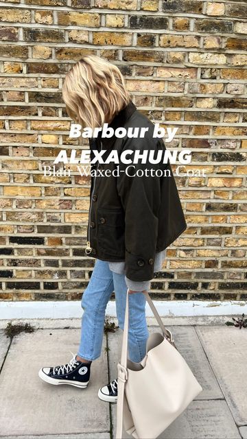 Ashley Dainty on Instagram: "I absolutely LOVE the new @Barbour by ALEXACHUNG collection which is available from @coggles I’m wearing the Blair Waxed-Cotton Coat, which is 100% waxed cotton & fully lined in faux shearling, making it lovely and warm. Use my code ASHLEY25 for 25% off, offer valid across the full Barbour range 🙌🏻 . . . . . . #barbour #barbouralexachung #coggles #waxjacket #coats #jackets #wiwt #outfit #casualstyle #outfitreel #reel #sunday #style #dailylook #casualoutfit" Alexachung Collection, Sunday Style, Wax Jackets, Cotton Coat, Alexa Chung, Daily Look, Waxed Cotton, Casual Style, Fashion Show