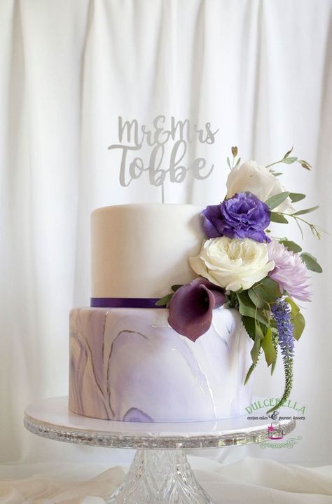 Lavender And Sage Wedding Cake, Marble Fondant, Wedding Cakes Lilac, Wedding Cake Marble, Wedding Cake Theme, Cake Marble, 5 Tier Wedding Cakes, Wedding Cake Simple Elegant, 2 Tier Wedding Cakes