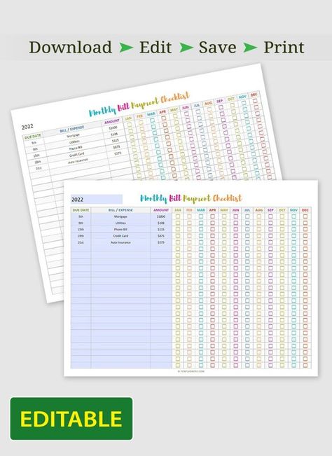 Free Budgeting Printables, Bill Payment Tracker Printables Free, Bill Tracker Free Printable, Monthly Bill Tracker Free Printable, Bill Pay Checklist, Free Monthly Planner, Bill Payment Tracker, Bill Payment Checklist, Bills Checklist