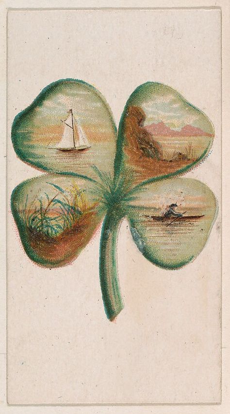 Issued by Kinney Brothers Tobacco Company | Four-leaf clover, from the Novelties series (N228, Type 5) issued by Kinney Bros. | The Metropolitan Museum of Art Four Leaf Clover Art, Four Leaves, Novelty Items, Public Domain Images, Four Leaf, Leaf Clover, Four Leaf Clover, Clover Leaf, Metropolitan Museum Of Art