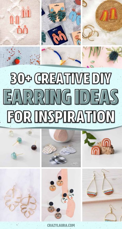 If you want to make your own jewelry at home and need some step by step tutorial ideas, check out these super creative DIY earrings for inspiration to get started! Stud Earring Ideas, Easy Earrings Diy, Diy Earring Cards, Earring Making Tutorials, Easy Jewelry Making Ideas, Diy Earrings Studs, Diy Earrings Tutorial, Diy Earrings Dangle, Jewelry Making Ideas