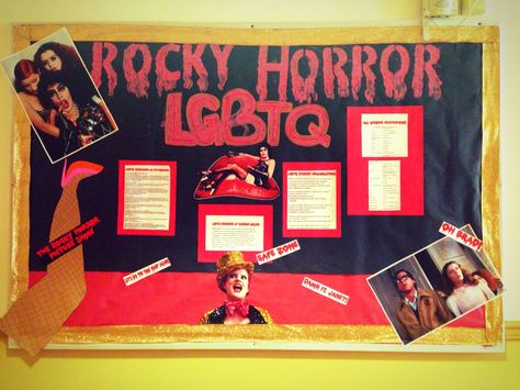 Horror Bulletin Board, Bulletin Board Halloween, Ra Decorations, Ra Bulletins, Halloween Bulletin Boards, Ra Boards, Ra Ideas, Rocky Horror, Halloween Event