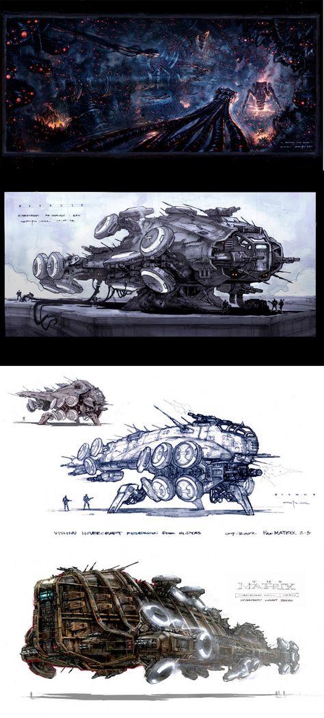 The Matrix Concept Art, Matrix Concept Art, Matrix Art, Matrix Reloaded, Space Ship Concept Art, Sci Fi Ships, Arte Robot, Spaceship Art, Spaceship Concept