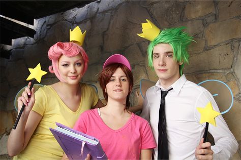 Parents Halloween Costumes, Wanda Halloween Costume, Fairly Odd Parents Costume, Cosmo E Wanda, Cosmo And Wanda Costume, Fairy Oddparents, Cosmo And Wanda, Timmy Turner, The Fairly Oddparents