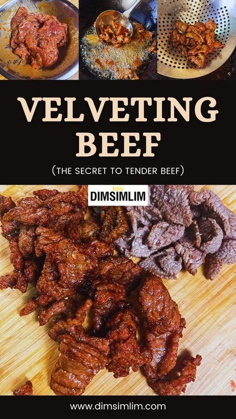 Tenderize Beef With Baking Soda, Velvet Beef Stir Fry, Velvet Meat With Baking Soda, How To Make Beef Tender, Baking Soda Meat Tenderizer, Tender Beef Recipes, Velveting Meat Chinese, Tenderizing Beef With Baking Soda, Velveting Beef With Baking Soda