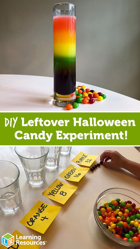 Candy Science Experiments, Halloween Candy Crafts, Candy Experiments, Liquid Rainbow, Candy Science, Leftover Candy, Leftover Halloween Candy, Experiments Kids, Nerds Candy