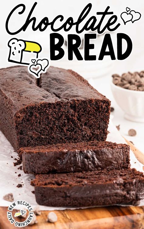 Chocolate Bread - Spaceships and Laser Beams Chocolate Brownie Bread Recipe, Chocolate Loaf Bread Recipes, Chocolate Sweet Bread, Chocolate Quick Bread Recipes, Brownie Bread Loaf, Easy Sweet Bread Recipes, Chocolate Bread Loaf, Lasagna Recipes Easy, Easy Chocolate Bread