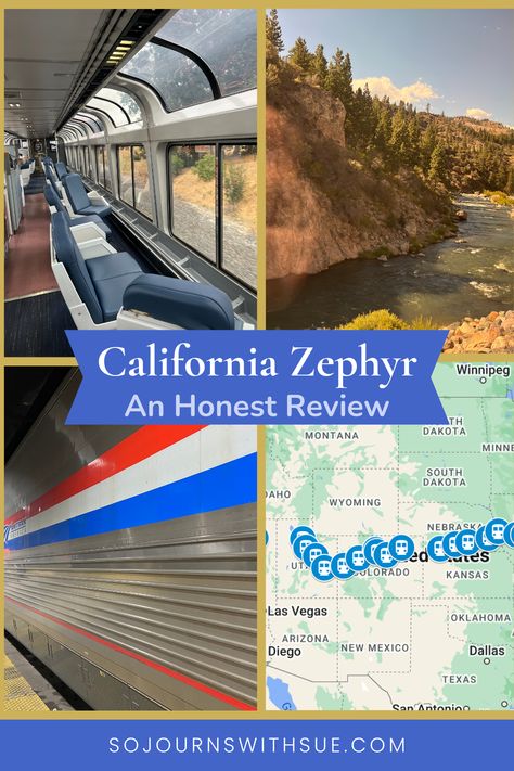 Is traveling cross country in a train sleeper car on your bucket list?  Check out this review of the California Zephyr trek from the San Francisco Bay Area to Chicago. Colorado Train Rides, California Zephyr Train Travel, Train Rides In America, Zephyr Train, Amtrak California Coast, Amtrak Train Travel Empire Builder, California Zephyr, On The Road Again, San Francisco Bay Area