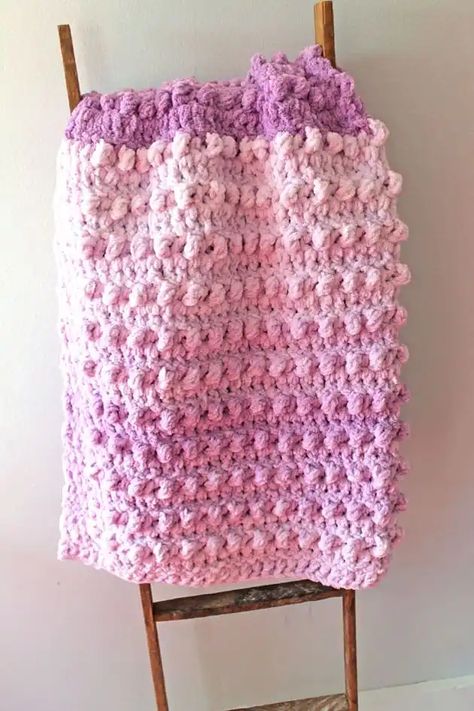 37 Free Chunky Crochet Blanket Patterns – Bulky Yarn - A More Crafty Life Chunky Crochet Baby Blanket, Bulky Yarn Patterns, Bulky Yarn Crochet, Chunky Crochet Blanket Pattern, Bernat Baby Blanket Yarn, Crochet Ripple Blanket, Chunky Crochet Blanket, Easy Crochet Baby Blanket, Bernat Blanket Yarn