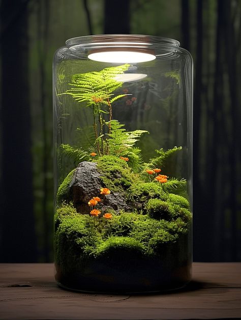 38 Fantastic Moss Terrarium Ideas You Can Have At Home Cylinder Terrarium, Frog Vivarium, Best Terrarium Plants, Vivarium Ideas, Closed Terrarium Plants, Water Terrarium, Small Terrarium, Terrarium Jar, Plants In Jars