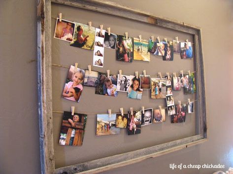 Source: sundiandmike.blogspot.com 4. Hanging On Strings In A Frame If simply hanging your photos from a string on the wall seems too “unfinished” for you, try suspending the string from a frame, then clip the photos to the string. This creates more of a traditional look that might appeal more to you, but it’s still anContinue Reading... Hanging Pictures On The Wall, Decorate House, Pictures On String, Photo Frame Ornaments, Instagram Photo Frame, Ornament Frame, Salou, Hanging Photos, Diy Picture