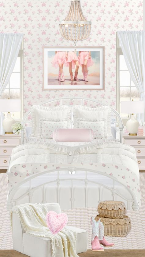 Southern Bedroom, Bedroom Floral, Loveshack Fancy, Fancy Bedroom, Inspired Bedroom, Kids Bedroom Inspiration, Love Shack Fancy, Girly Room, Pretty Bedroom