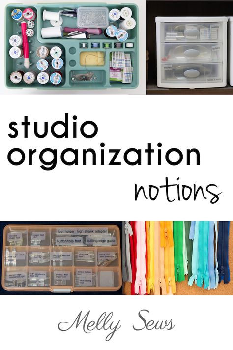 Sewing studio organization - notions storage tips and tricks - Melly Sews Sewing Notions Organization, Quilt Room Organization, Sewing Studio Organization, Notions Storage, Maybe Love, Melly Sews, Quilt Room, Sew Projects, Digital Organization