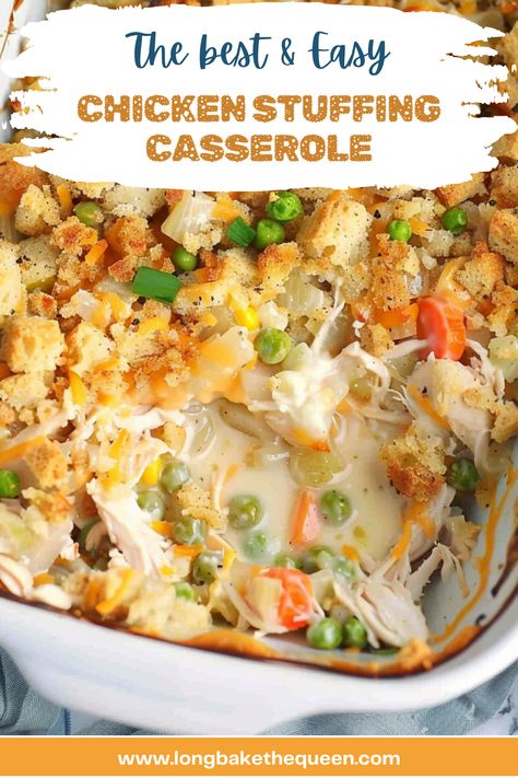 Chicken Pot Pie Casserole With Stuffing, Small Batch Chicken Casserole, Pepperidge Farm Stuffing Recipes Chicken, Throw In The Oven Dinner, Stove Top Stuffing Recipes Casseroles, Chicken And Stove Top Stuffing Casserole, Dressing Chicken Casserole, Chicken Stuffing Casserole Bake, Stuffing Casserole Recipes