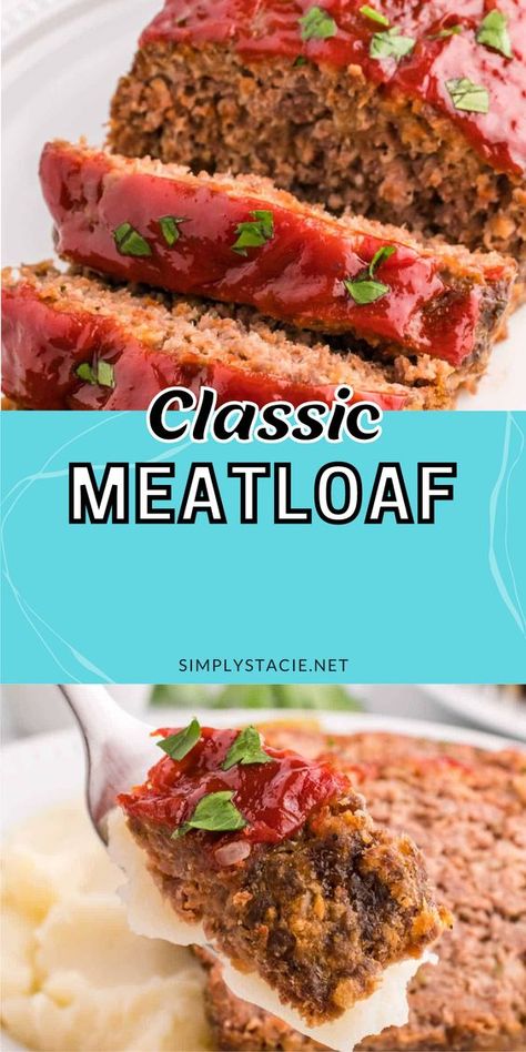 Classic Meatloaf This easy family dinner is a classic recipe perfect for busy weeknight meals. Enjoy the moist and flavorful homemade taste in every tender bite. Busy Weeknight Meals, Tasty Meatloaf Recipe, How To Cook Meatloaf, Easy Family Dinner, Best Beef Recipes, Classic Meatloaf, Easy Main Dishes, Ground Meat Recipes, Best Meatloaf