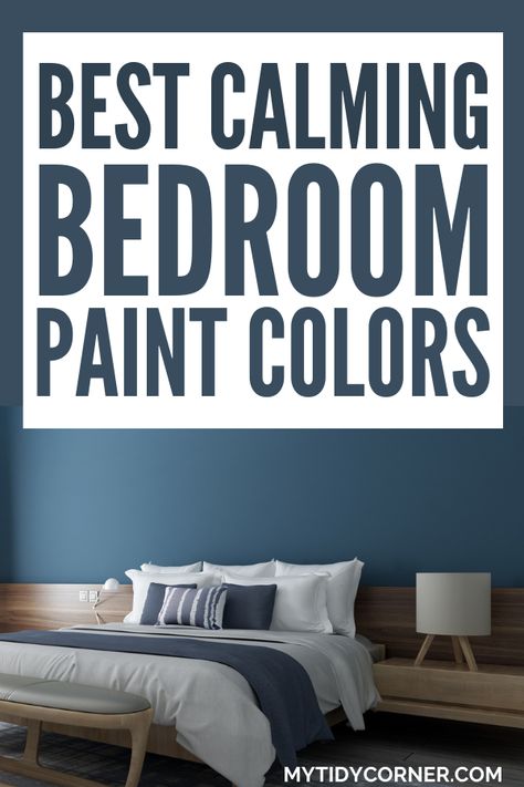 Discover the best calming paint colors for the bedroom to help you make an informed choice. here are the most soothing bedroom colors. Learn about the best relaxing paint color ideas for bedroom walls. Blue Paint Room Ideas Bedrooms, Master Bedrooms Color Ideas, Blue Wall Painting Ideas Bedrooms, Best Bedroom Blue Paint Colors, Shades Of Blue For Bedroom Walls, Small Bedroom Blue Walls, Bedroom Feature Wall Colours, Classic Bedroom Colors, Colors For Bedroom Walls Relaxing