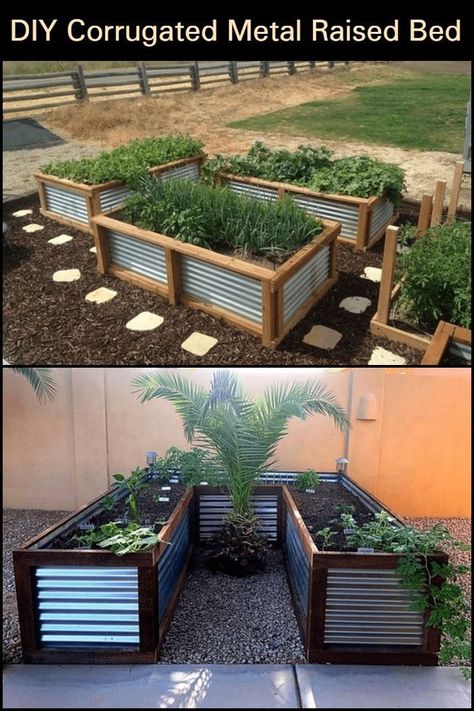 Metal Raised Beds, Building A Raised Garden, Diy Raised Garden, Raised Garden Beds Diy, Corrugated Metal, Have Inspiration, Vegetable Garden Design, Raised Bed, Garden Boxes