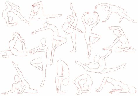 Dancing/Gymnastics Poses Drawing Body Poses Dancing, How To Draw Gymnastics Poses, Gymnastic Poses Drawing, Gymnastics Pose Reference, Gymnastics Poses Drawing Reference, Gymnastics Poses Drawing, Dance Poses Drawing, Gymnast Poses, Gymnastic Poses