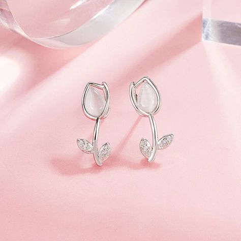 Tulips Earrings, Tulip Earrings, Cats Eye Stone, Earrings Women, Eye Stone, Fashion Jewelry Earrings, Earrings Stud, Accessories Jewelry Earrings, Elegant Earrings