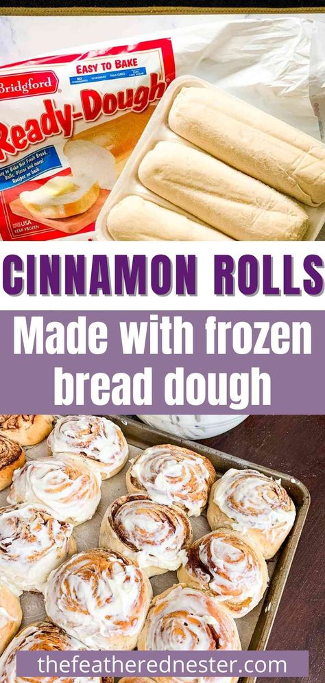 Cinnamon Rolls From Frozen Bread, Rolls From Frozen Bread Dough, Rhodes Bread Dough Recipes, Frozen Dough Recipes, Frozen Bread Dough Recipes, Rhodes Bread Dough, Homemade Bread Dough, Cinnamon Bread Easy, Homemade Icing