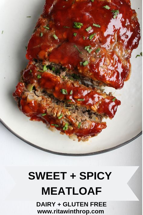 Thai Meatloaf Recipe, Asian Meatloaf Recipes, Spicy Meatloaf Recipes, Sweet And Spicy Meatloaf, Korean Meatloaf, Spicy Turkey Meatloaf, Asian Meatloaf, Meatloaf Sauce Recipe, Pork And Beef Meatloaf