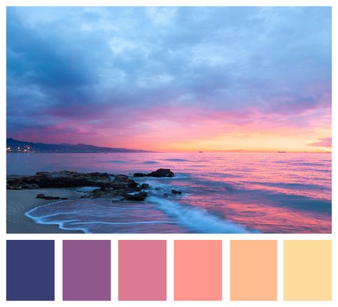 Sunset color palette. Sunset Color Palette, Waves Photos, Sunrise Pictures, Sunset Images, Sunset Silhouette, Beach Images, Ocean Sunset, Free Beach, Beaches In The World