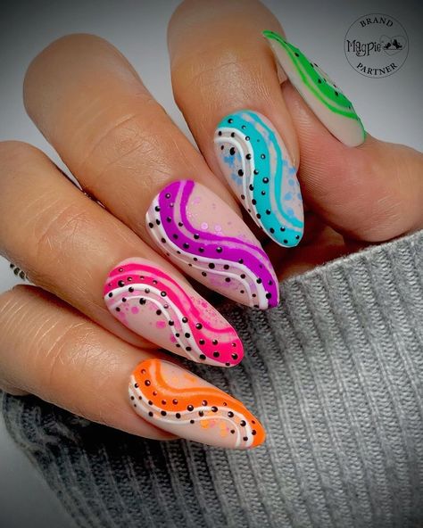 @asprettyas_nailsbykelly shared a photo on Instagram: “Dots and swirls using #everythingmagpie @magpie_beauty What is your favourite style of nail art? Swirls have been popular for a while now…” • Jun 5, 2022 at 8:54am UTC Nail Art Swirls, Swirls Nail Art, Nails Swirls, Swirls Nails, Purple And Pink Nails, Look 2023, Swirl Nail Art, Swirl Nails, Extension Nails