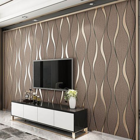 Online Shop 3D Striped Wallpaper For Walls Roll Living Room TV Background Wall Decoration Paper Wall Papers Home Decor Modern Papier Peint | Aliexpress Mobile Indented Wall Decor Ideas, 3d Striped Wallpaper, Strip Wallpaper, Stripped Wallpaper, Cheap Wallpaper, Waves Wallpaper, Stripes Wallpaper, Tv Decor, Hotel Decor