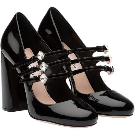 Miu Miu Pump ($890) ❤ liked on Polyvore featuring shoes, pumps, heels, black, black strap pumps, high heel mary janes, black patent leather mary janes, black patent leather shoes and black mary jane shoes Black Mary Jane Shoes, Black High Heel Pumps, Black Patent Leather Shoes, Dr Shoes, Black Patent Leather Pumps, Miu Miu Shoes, Shoe Inspiration, New Rock, Patent Leather Shoes