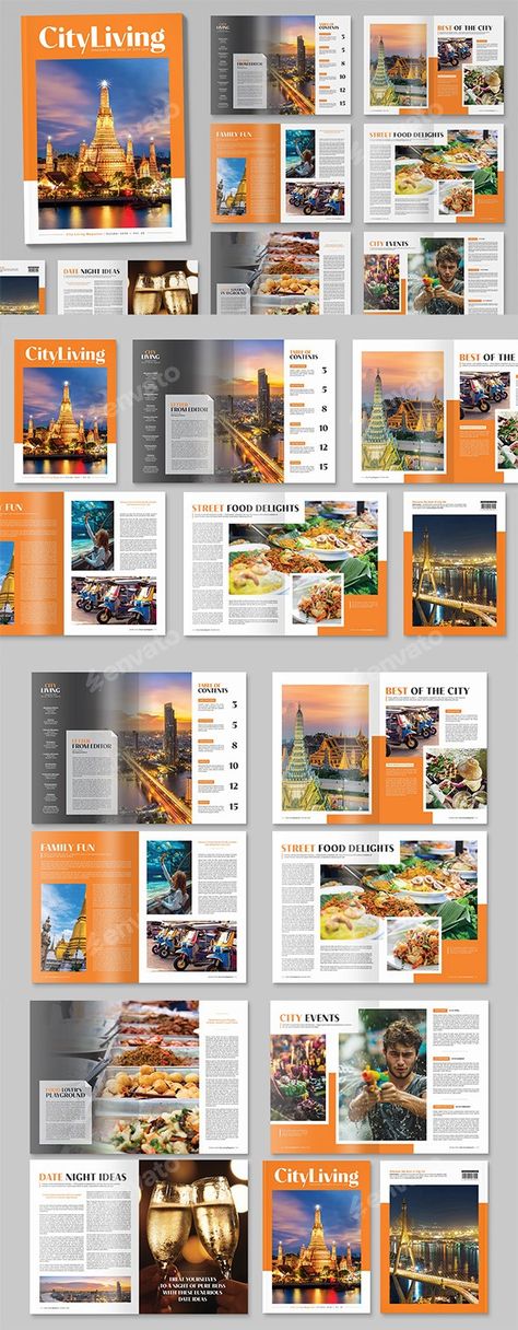 Travel, Tourism & City Guide Brochure Template, Print Templates | GraphicRiver Travelogue Brochure Ideas, Travel Brochure Design, Magazine Spreads, Tourist Information, Newsletter Design, Travel Brochure, Travel Tourism, Travel And Tourism, Travel Diary