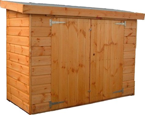 Pinelap 6ft x 3ft Wooden Shiplap Garden Shed Fully T&G Pent Outdoor Hut: Amazon.co.uk: Garden & Outdoors Garden Tool Box, Outdoor Bike Storage, Outdoor Garden Sheds, Outdoor Hut, Wooden Hut, Roof Shapes, Outdoor Biking, Bike Shed, Garden Yard Ideas