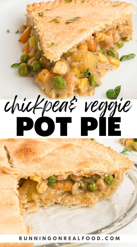 Vegan Pot Pie Recipe, Vegan Pot Pie, Creamy Chickpea, Vegetarian Pot Pie, Vegan Pot Pies, Vegan Pie Crust, Pot Pie Recipe, Vegan Pie, Meatless Main Dishes