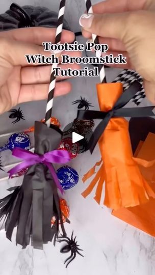 22K views · 2.9K reactions | Witch Broom Pops 🧹 🎃 

Supplies:
- Lollipops
- Paper straw
- Glue gun
- Colored tissue paper
- Black & purple ribbon
- Scissors

Inspo: @louisianawoman1 

#halloween #broom #halloweentreats #lollipop #halloweencrafts | Dipped Tampa | Danny Elfman · Main Title Theme (from "Beetlejuice Beetlejuice") Dipped Tampa, Witches Broomsticks, Witches Broom, Danny Elfman, Tootsie Pop, Beetlejuice Beetlejuice, Halloween Appetizers, Paper Black, Witch Broom