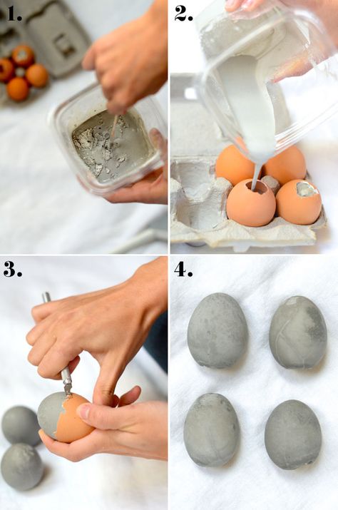 Diy – Velikonoce, Fairy Jars, Easter Eggs Diy, Concrete Crafts, Concrete Projects, Cement Crafts, Egg Carton, Concrete Diy, Easter Fun