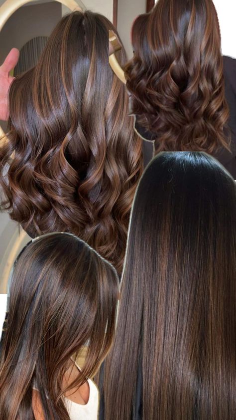 #hair #brown #style Black Hair Balayage, Brown Hair Looks, Brown Hair Inspo, Hair Tint, Hair Inspiration Long, Hair Color Streaks, Brunette Hair With Highlights, Brunette Balayage Hair, Hair Done