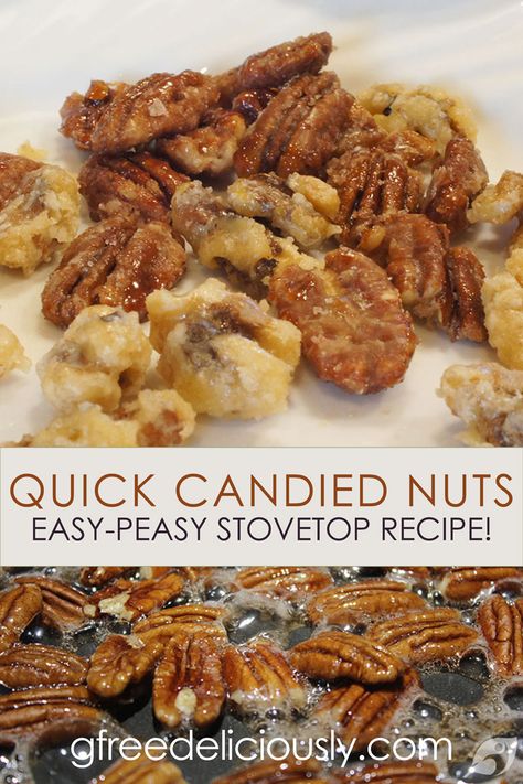 Date Nut Candy, Candied Nuts For Salad, Easy Candied Nuts Recipe, Salted Caramel Nuts, Candy Pecans Recipe Easy Stovetop, Candies Walnuts Easy, Candid Walnuts Recipes, Stovetop Candied Pecans, Stove Top Candied Pecans