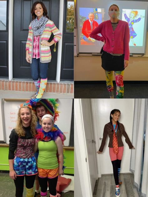 35 Wackiest Ideas for Mismatch Day - momma teen School Mismatch Day Ideas, Mismatch Hair Day, Crazy Clothes Day At School For Teachers, Crazy Dress Day At School For Teachers, Tacky Day Spirit Week Teacher, Mixmatch Clothes Day Spirit Week, Mismatch Spirit Day, Teacher Crazy Sock Day Outfit, Mix And Match Outfits Spirit Week