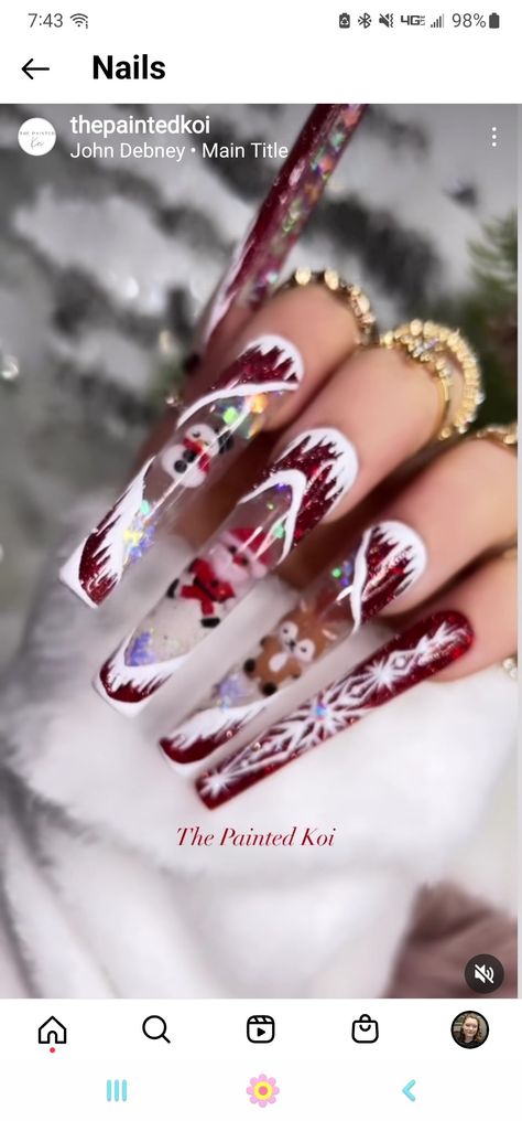 Snowglobe Nails, Snow Globe Nails, Nail Work, Amazing Nails, Christmas Nails Acrylic, Thanksgiving Nails, Sparkle Nails, Bling Acrylic Nails, Winter Nail Designs