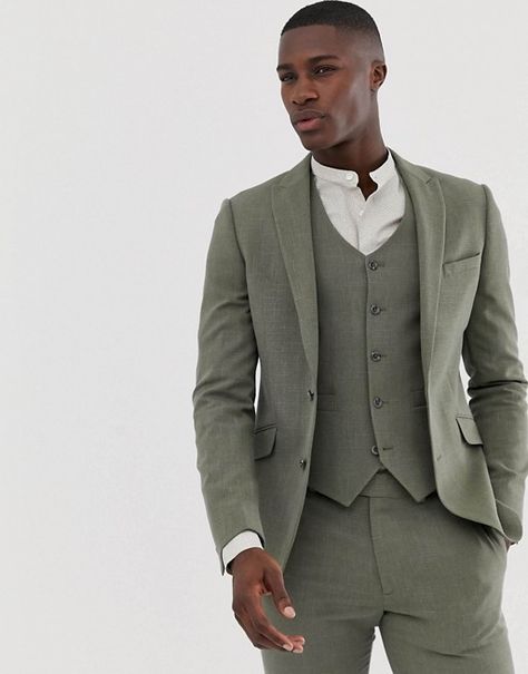 Fall Wedding Colors We're LOVING Right Now | Green Wedding Shoes Green Suit Men, Olive Green Suit, Groom Wedding Attire, Dinner Suit, Green Suit, Fall Wedding Colors, Green Wedding Shoes, Wedding Suits Men, Wedding Outfits