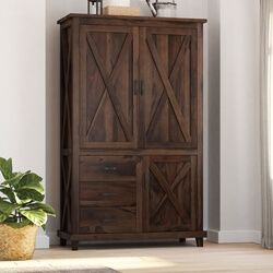 Armoire For Clothes, Farmhouse Armoire, Panel Door Design, Clothing Armoire, Closet Furniture, Wooden Almirah, White Armoire, Solid Wood Armoire, Solid Wood Wardrobes