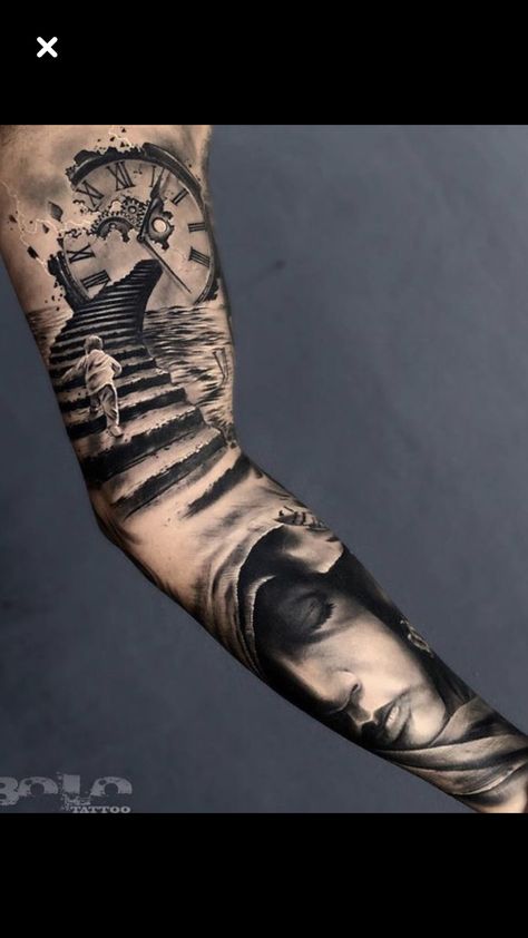 Bicep Tattoos For Men, Bicep Tattoos, Bicep Tattoo Men, Black And White Tattoo, Left Arm Tattoos, Inner Arm Tattoos, Inner Bicep Tattoo, Full Sleeve Tattoo Design, Men Tattoos Arm Sleeve