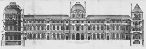 Louvre, Paris Palace Drawing, Louvre Palace, French Palace, Paris Louvre, Map Murals, Old Paris, French Architecture, Royal Residence, 3dprinting Design