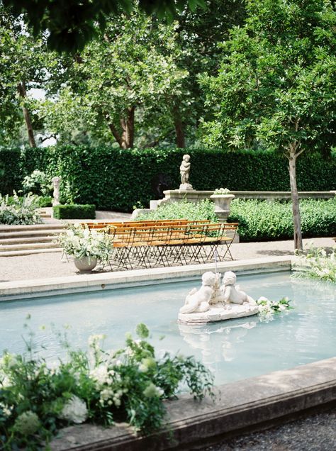 Beaulieu Garden Wedding, Napa Wedding Venues, Napa Winery, Beaulieu Garden, Ceremony Chairs, Napa Valley Wedding, Golden Hour Photos, Sunken Garden, Stone Fountains