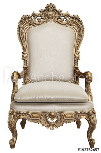 Stock Image: Classic gold baroque armchair isolated on white background.Digital Illustration.3d rendering Baroque Armchair, Hollywood Regency Bedroom, Wooden Staircase Design, Baroque Chair, Baroque Furniture, Baroque Decor, Pink Furniture, Wooden Sofa Designs, Green Armchair