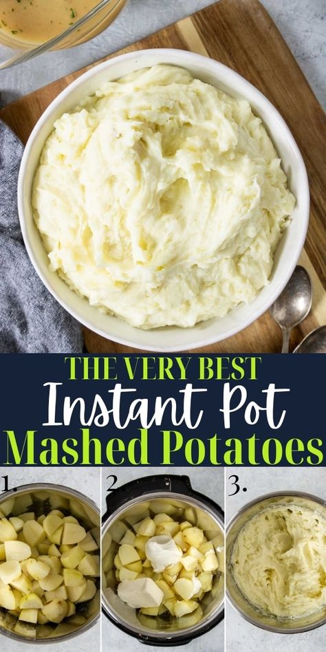 Instant Pot Mashed Potato, Instapot Mashed Potatoes, Instant Pot Mashed Potatoes, Mashed Potato Recipe, Mash Potatoes, Easy Mashed Potatoes, Instant Pot Pasta Recipe, Best Mashed Potatoes, Mashed Potatoes Recipe