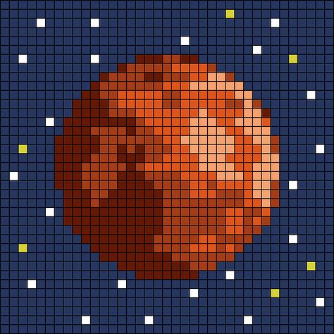 Alpha pattern #54733 variation #93428 | BraceletBook Astronomy Cross Stitch, Galaxy Alpha Pattern, Space Alpha Pattern, Mars Space, Science Astronomy, Crochet Graph, Pixel Art Grid, Mosaic Ideas, Art Patterns