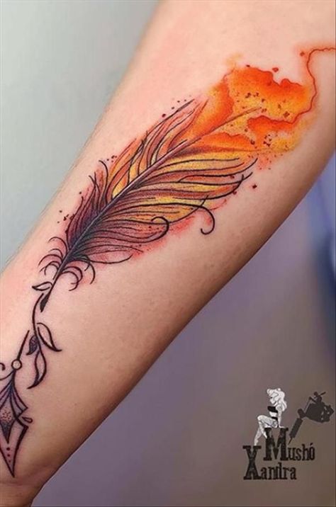 Phoenix Feather Tattoos, Phoenix Tattoo Feminine, Small Phoenix Tattoos, Flame Tattoo, Simple Tattoos For Women, Phoenix Tattoo Design, Flame Tattoos, 4 Tattoo, Inspiration Tattoos