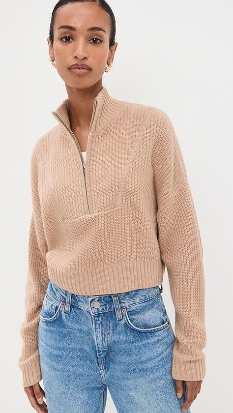 STAUD Cropped Hampton Sweater | Shopbop Statement Sandals, Latest Sweater, Camel Sweaters, Sweater Crop, China Fashion, Womens Fall, Cropped Sweater, Black Sweaters, Latest Design