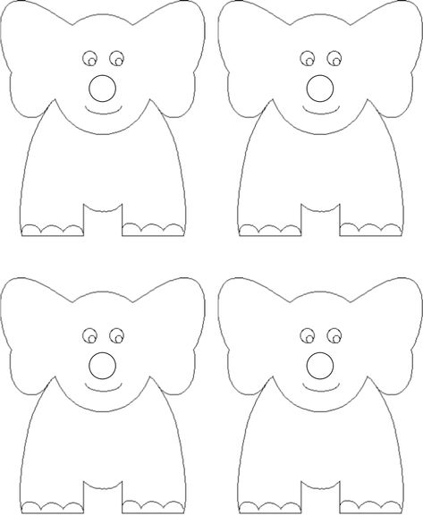 Elephant Template Printable Free, Elephant Preschool, Circus Theme Crafts, Elephant Template, Elmer The Elephants, Mickey Mouse Crafts, Candy Gifts Diy, Christmas Ornament Template, Elephant Crafts