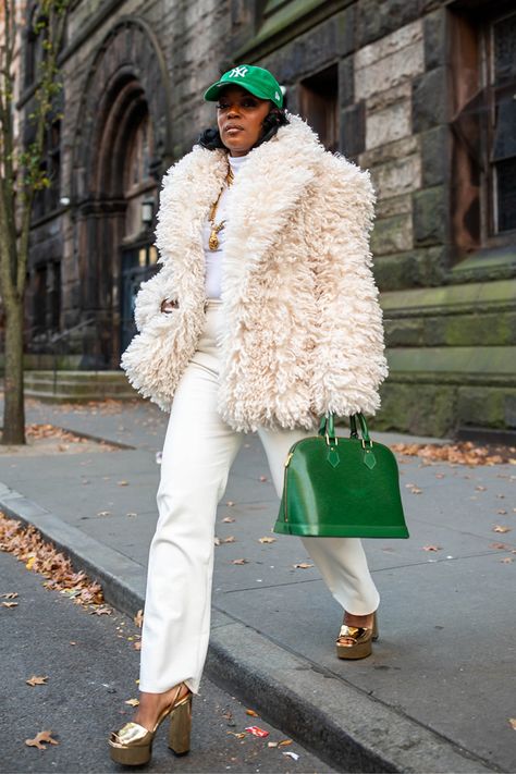 Liza faux fur jacket curated on LTK Faux Fur Coats Outfit, Fur Jacket Outfit, Winter White Outfit, Hype Hair, Fur Coat Outfit, Fall Palette, Green Outfit, Black Women Fashion, The Energy